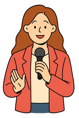 Fille qui discute avec un micro