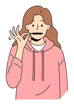 Fille qui fait le signe du silence