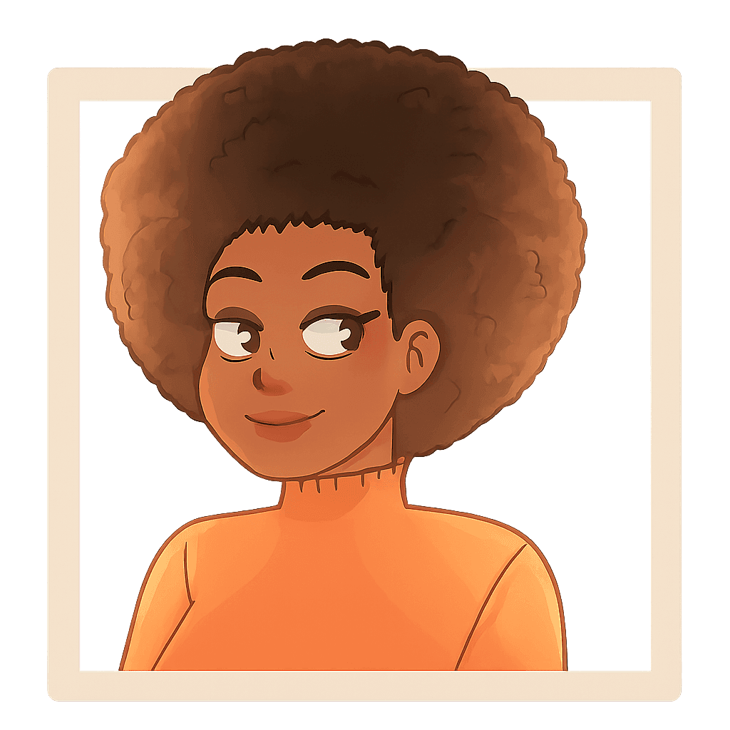 Fille avec un afro